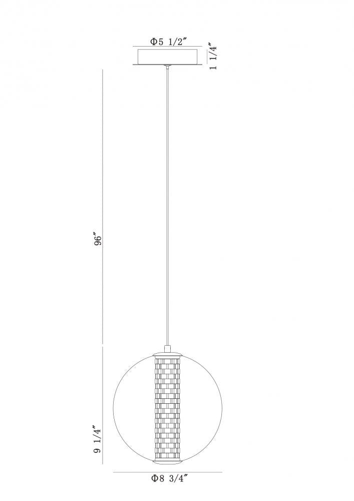 Atomo 1 Light Pendant in Chrome