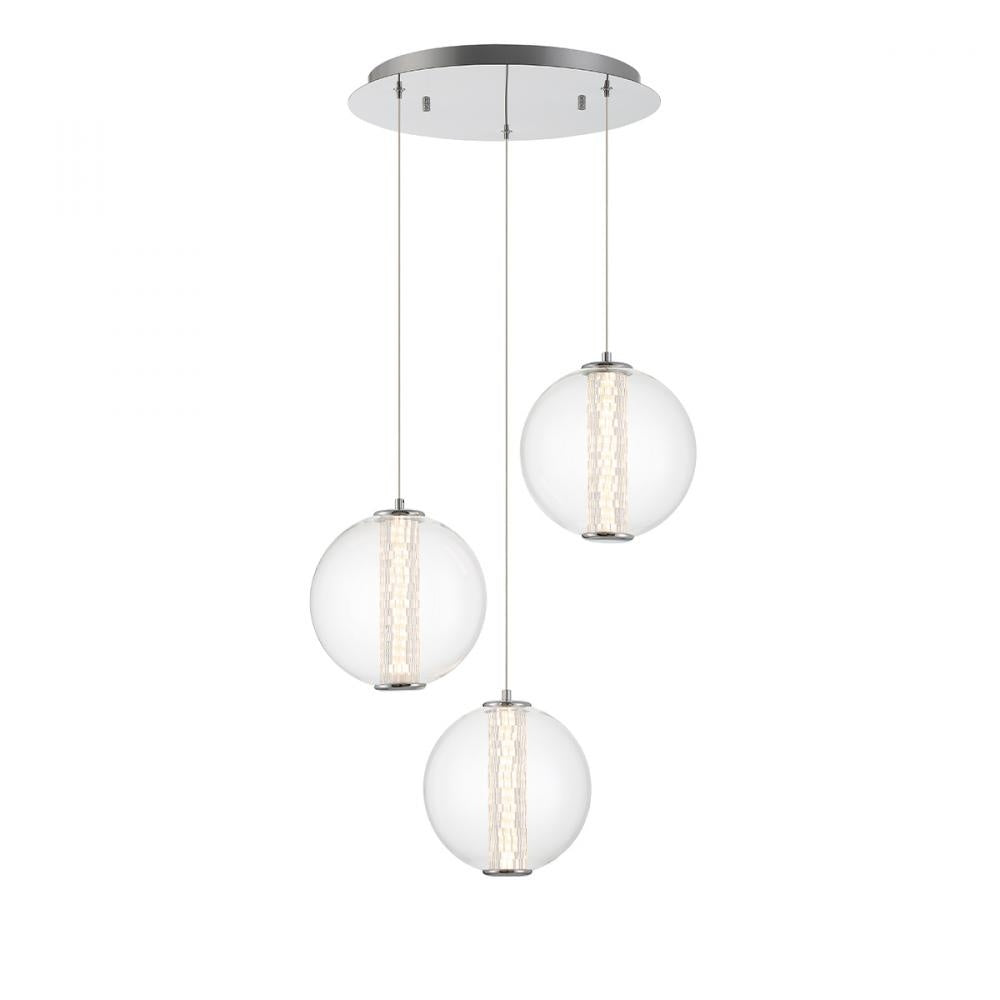 Atomo 3 Light Pendant in Chrome