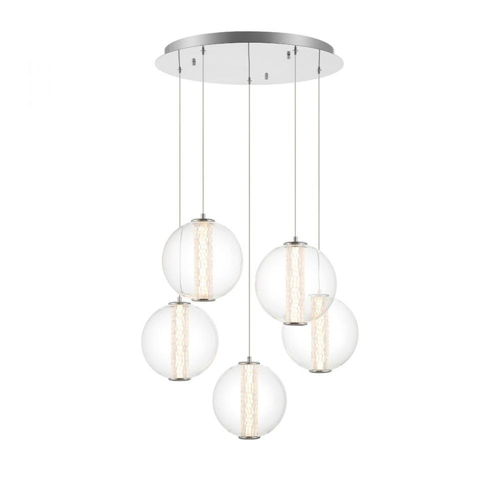 Atomo 5 Light Pendant in Chrome