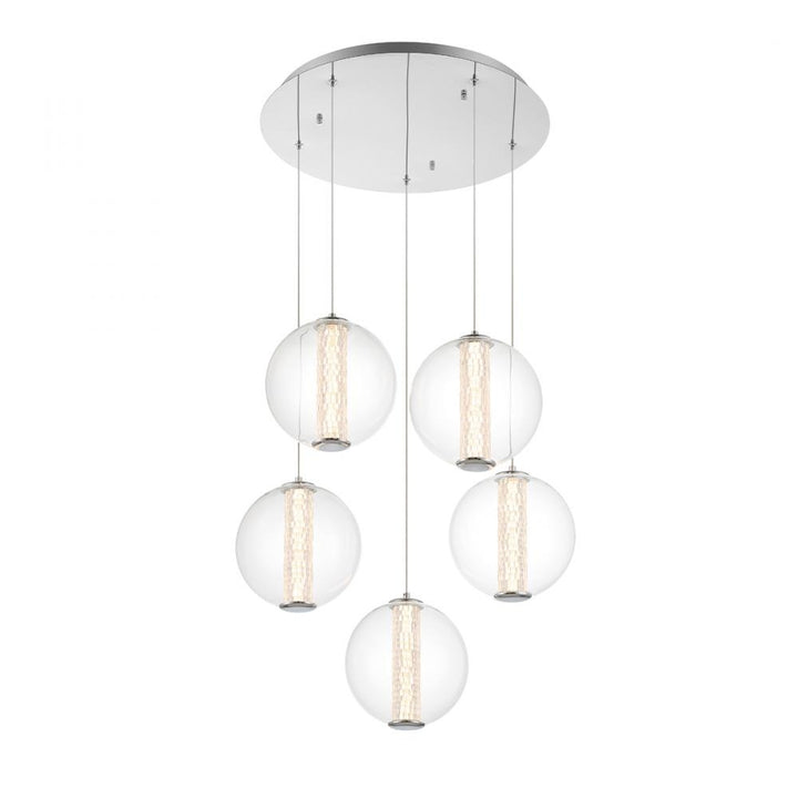 Atomo 5 Light Pendant in Chrome