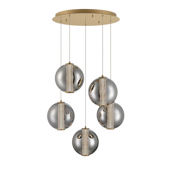 Atomo 5 Light Pendant in Gold