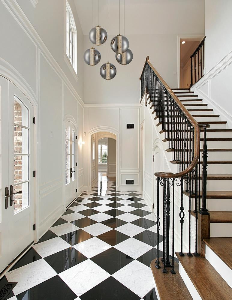 Atomo 5 Light Pendant in Gold