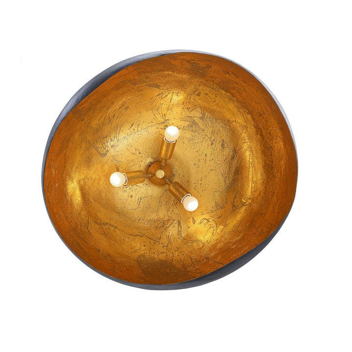 Baleia 4 Light Pendant in White and Gold Foil