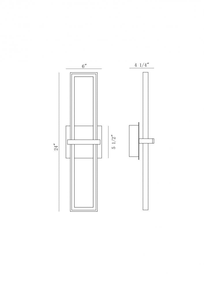 Bordo 1 Light 24" Sconce in Black