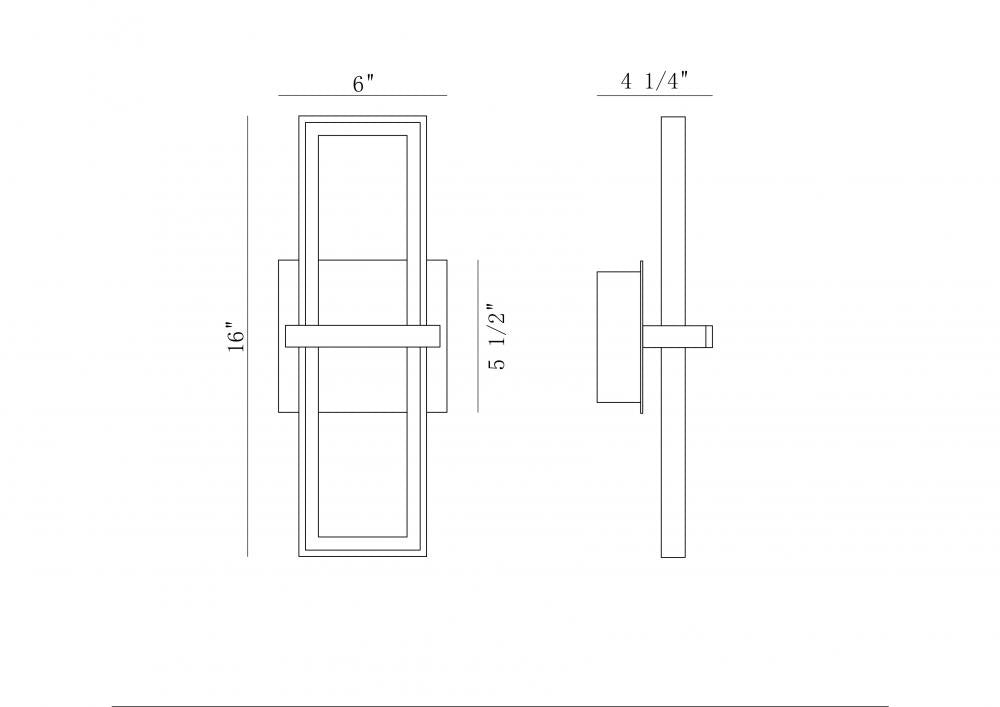 Bordo 1 Light 16" Sconce in Black