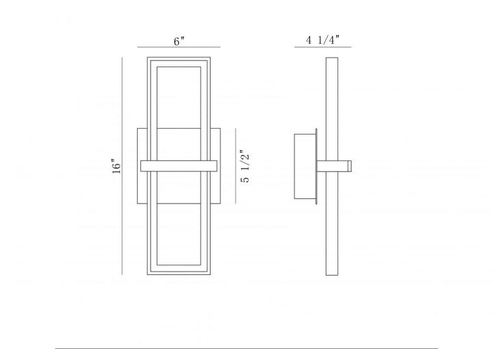 Bordo 1 Light 16" Sconce in Black