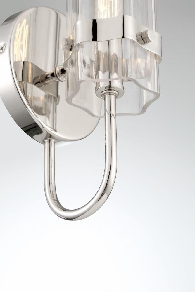 Brook 1 Light Vanity in Polished Nickel