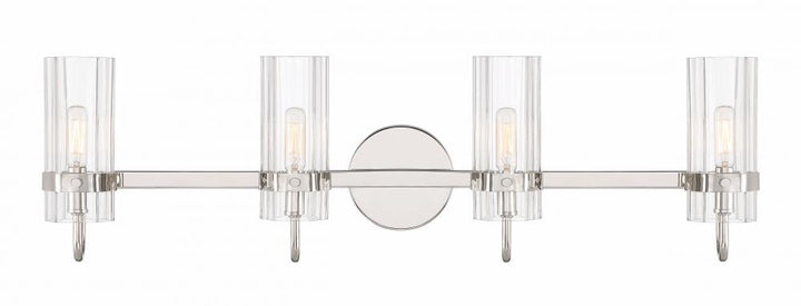 Brook 4 Light Vanity in Polished Nickel