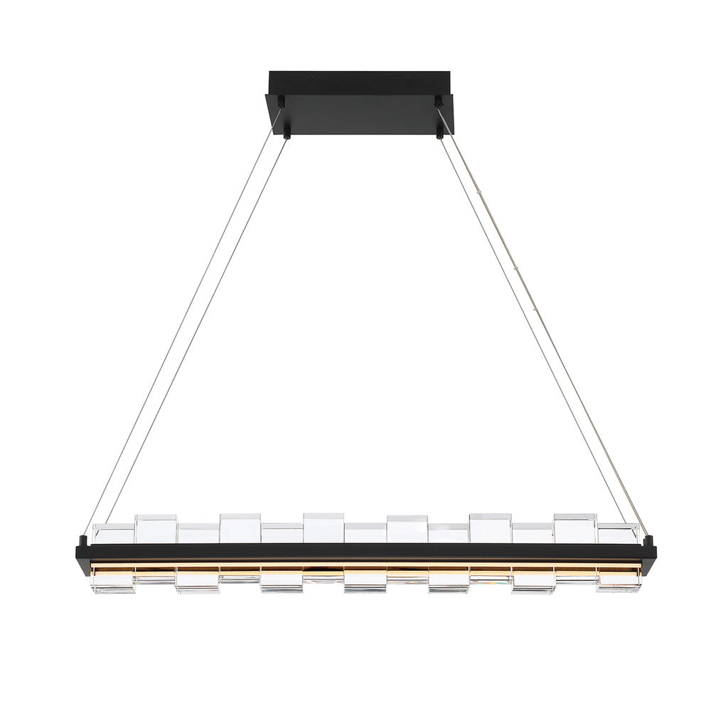 Bruco 2 Light Island Chandelier in Black
