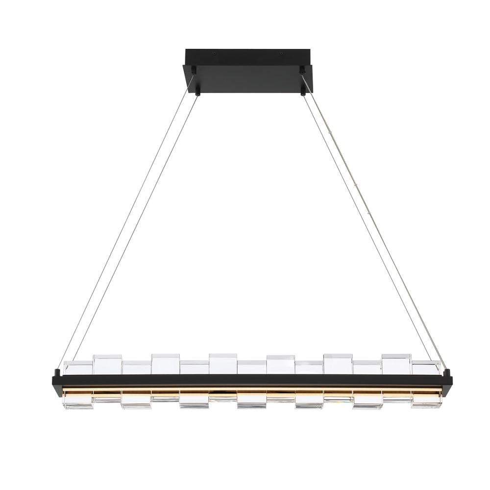 Bruco 2 Light Island Chandelier in Black