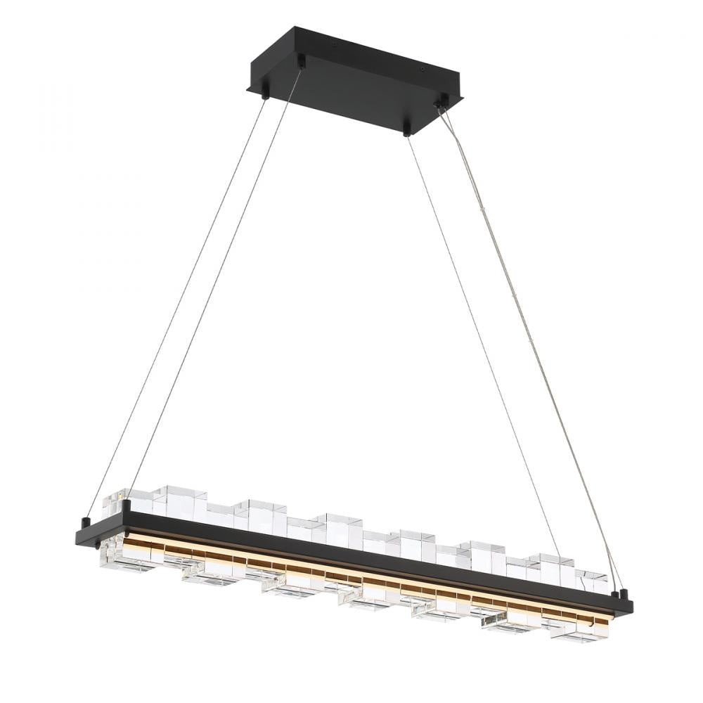 Bruco 2 Light Island Chandelier in Black