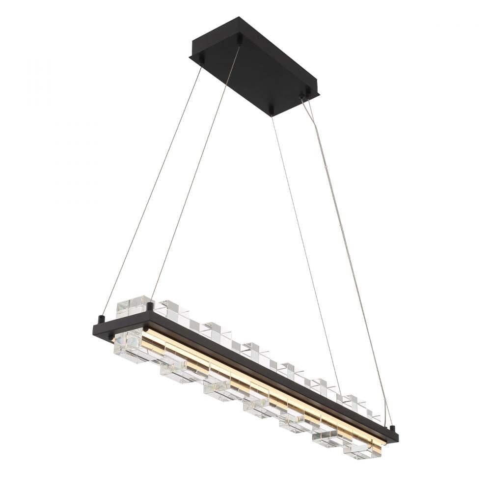 Bruco 2 Light Island Chandelier in Black