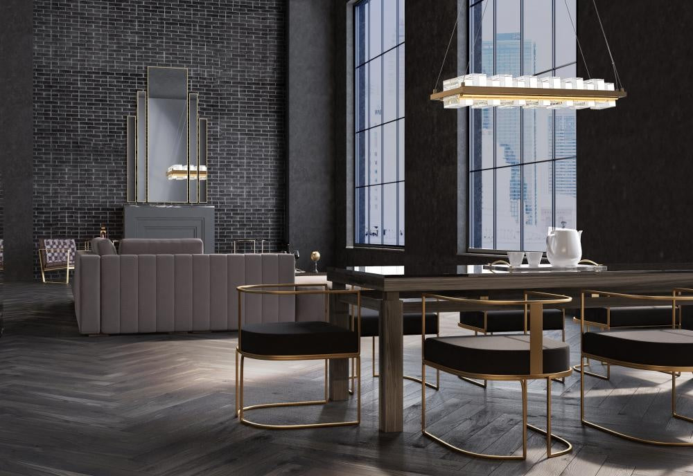 Bruco 2 Light Island Chandelier in Gold