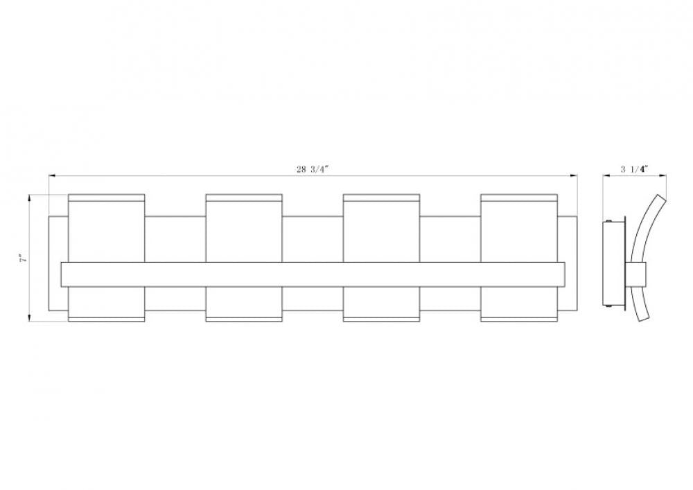 Cambridge 4 Light Vanity in Black