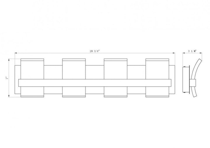 Cambridge 4 Light Vanity in Black