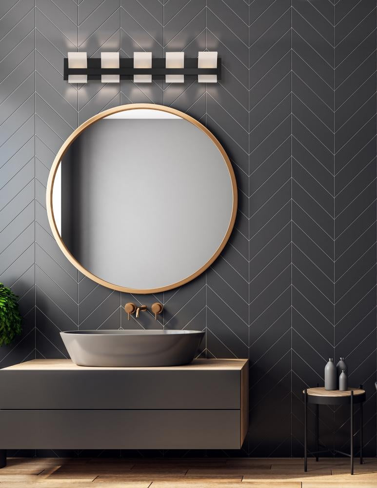 Cambridge 5 Light Vanity in Black