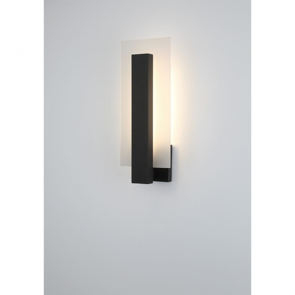 Carta 1 Light 17.75" Sconce in Black