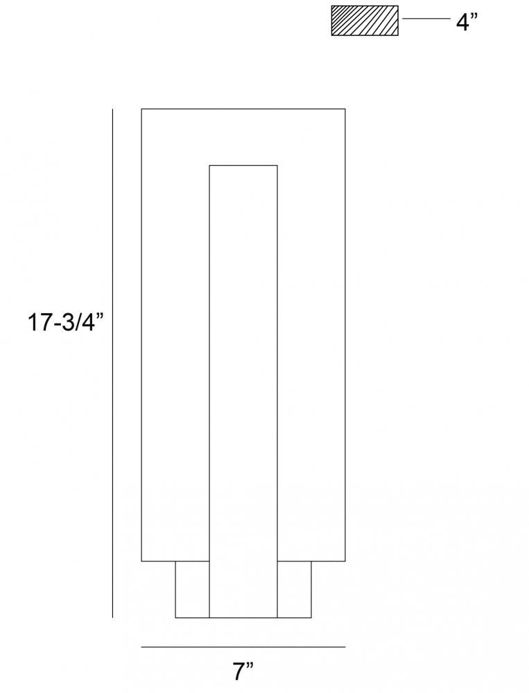 Carta 1 Light 17.75" Sconce in Black