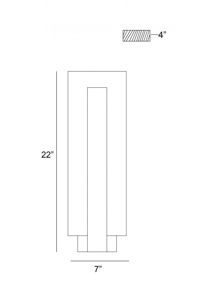 Carta 1 Light 22" Sconce in Black