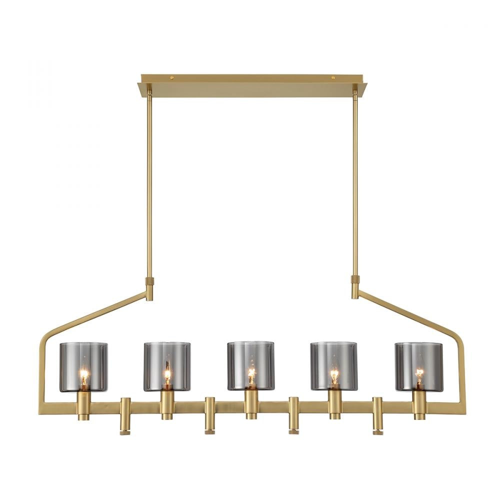 Decato 5 Light Chandelier in Brushed Gold