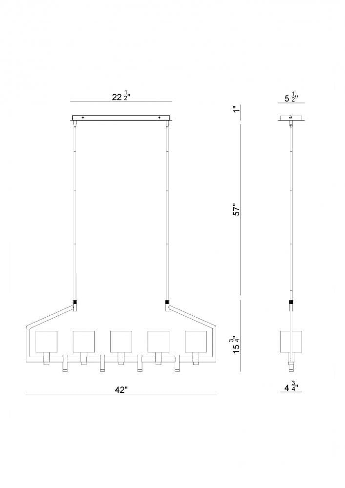 Decato 5 Light Chandelier in Brushed Gold