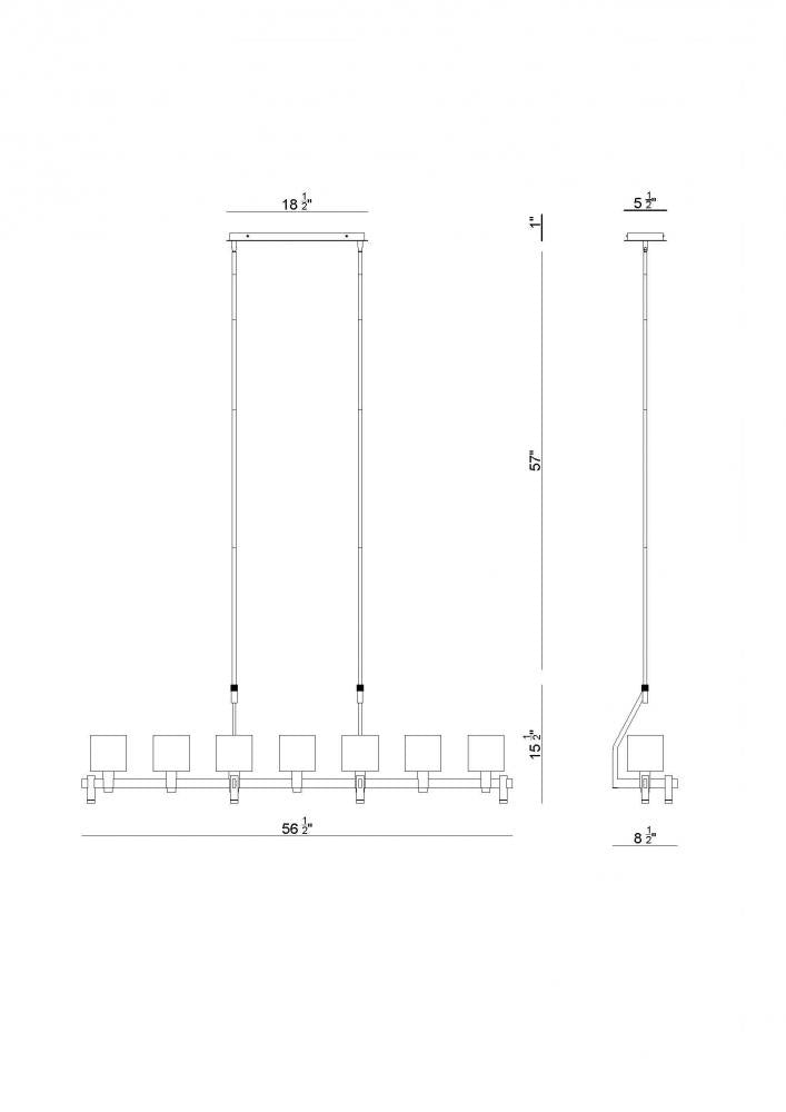 Decato 7 Light Chandelier in Brushed Gold