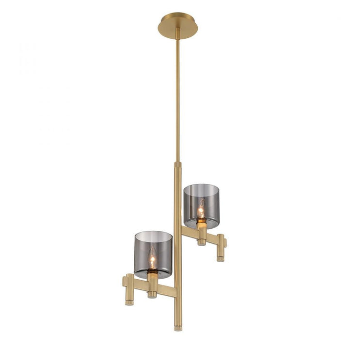 Decato 2 Light Pendant in Brushed Gold