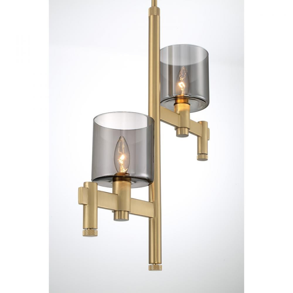 Decato 2 Light Pendant in Brushed Gold