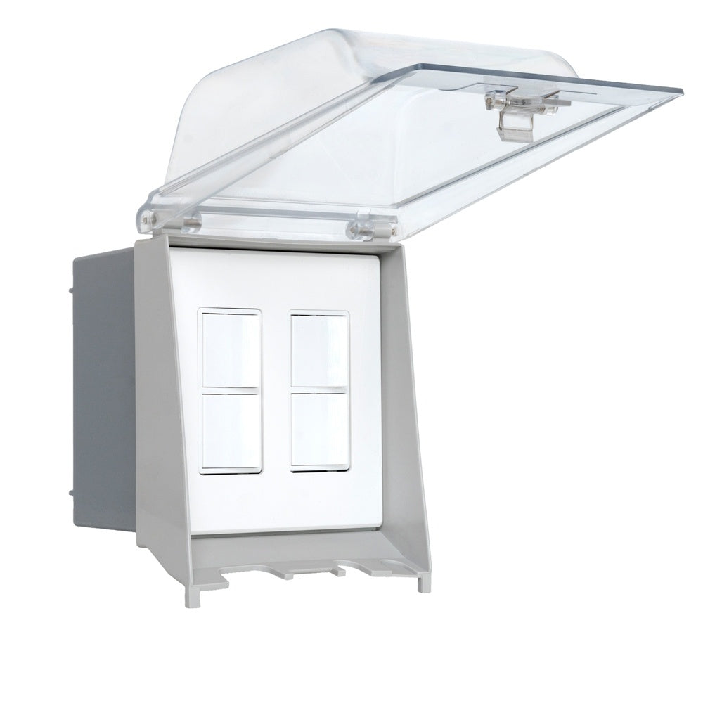 Eurofase EFDOWPW Surface Mount Dual Duplex Stack Switch With Weatherproof Cover and Gang Box