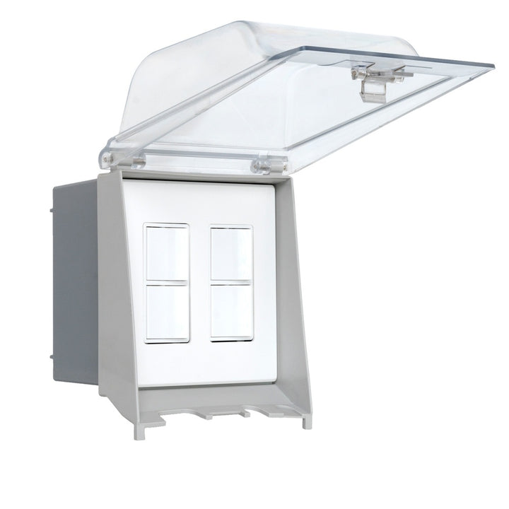 Eurofase EFDOWPW Surface Mount Dual Duplex Stack Switch With Weatherproof Cover and Gang Box