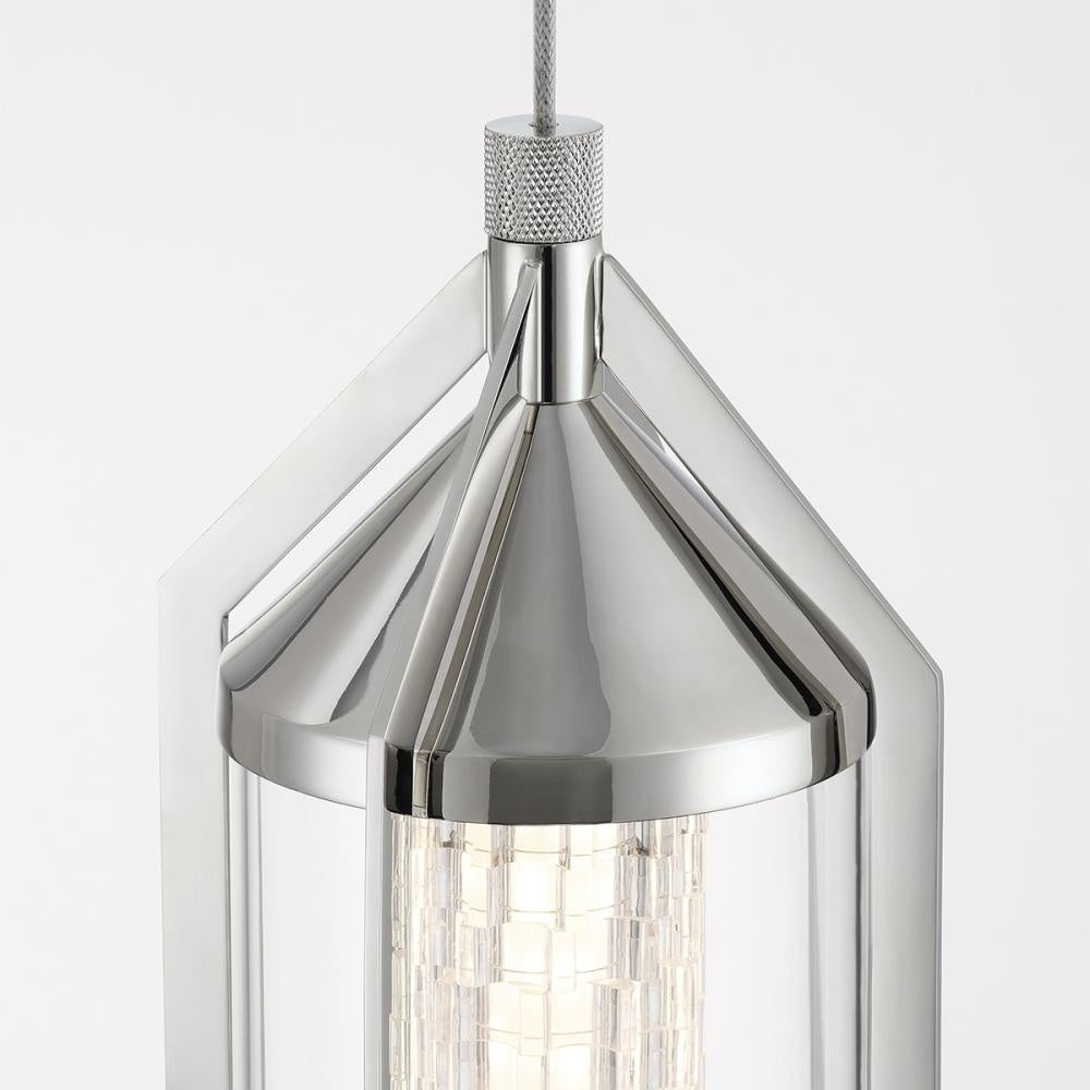 Espada 1 Light Pendant in Polished Nickel