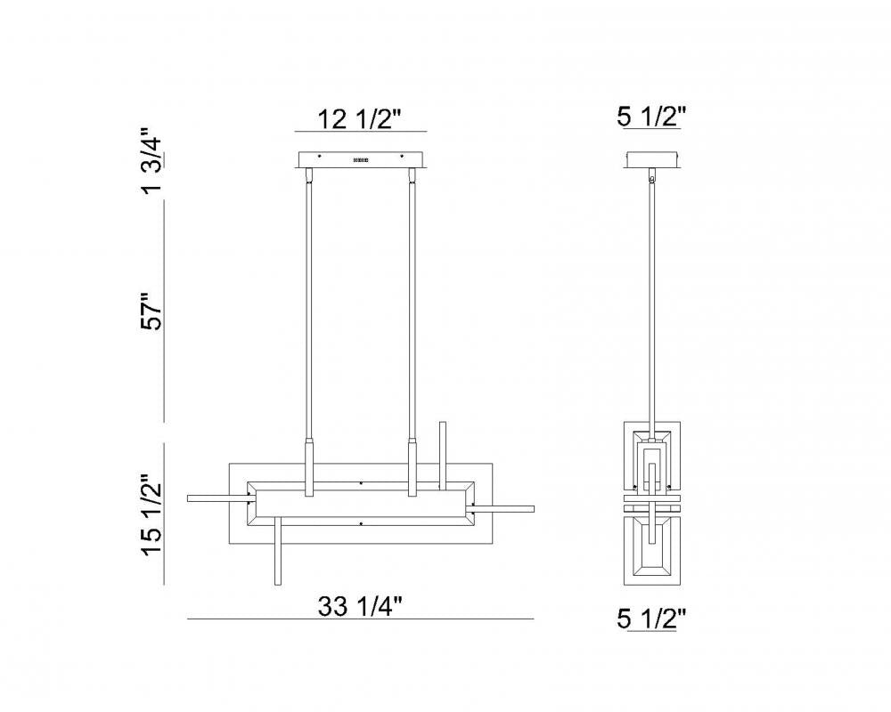 Inizio 1 Light Chandelier in Black