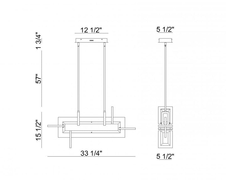 Inizio 1 Light Chandelier in Black