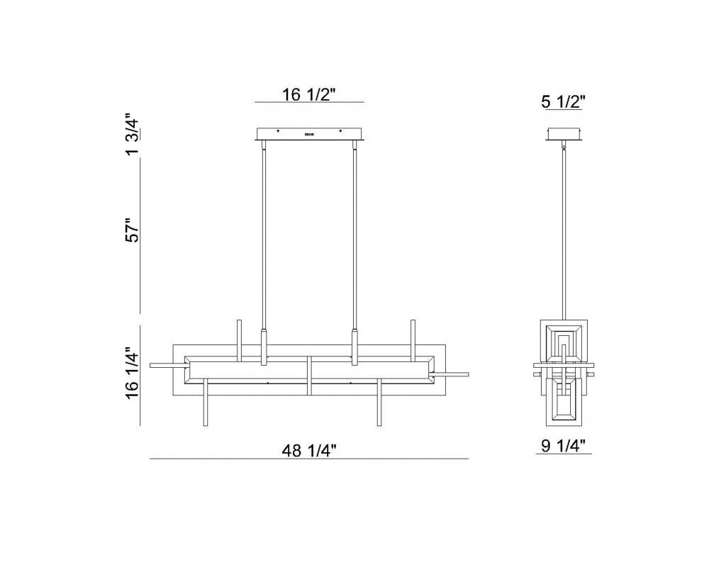 Inizio 1 Light Chandelier in Black