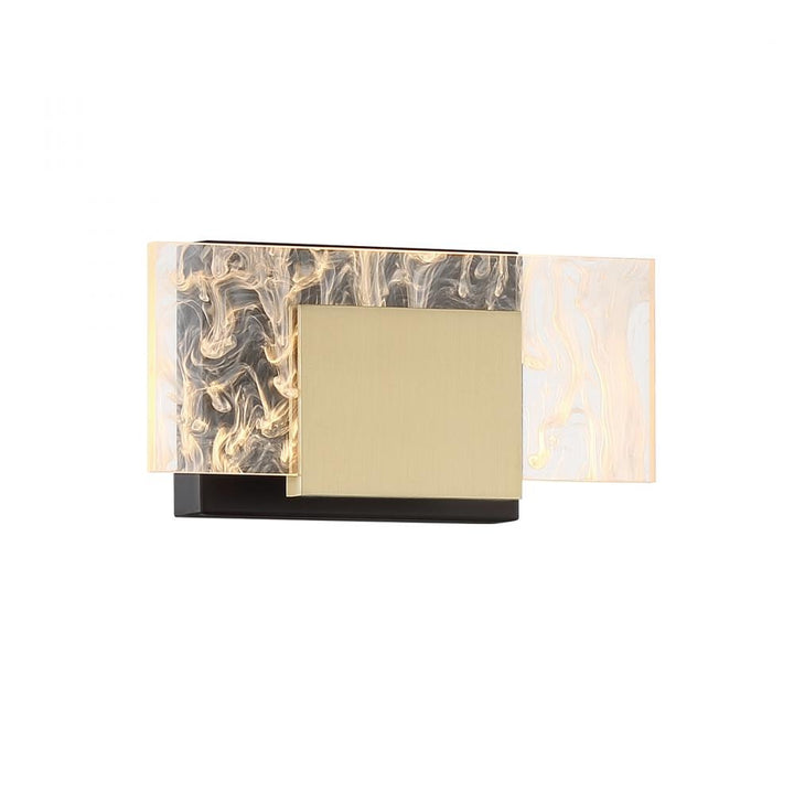 Kasha 1 Light Vanity in Black and Brass