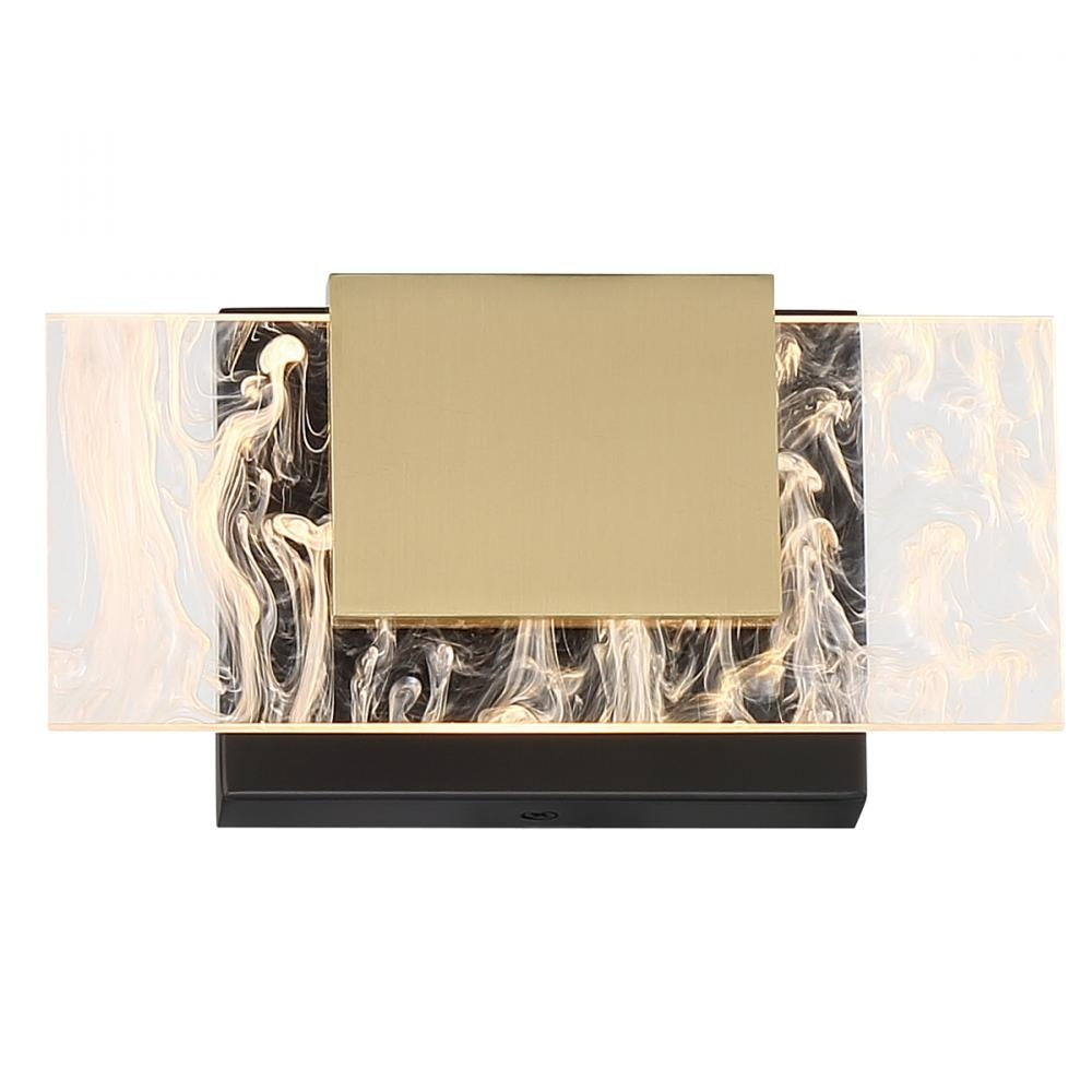 Kasha 1 Light Vanity in Black and Brass