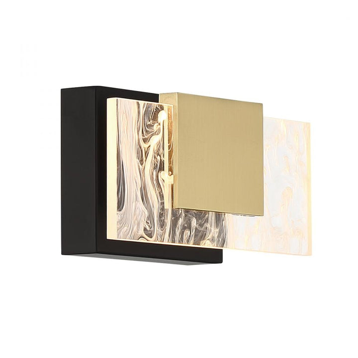 Kasha 1 Light Vanity in Black and Brass