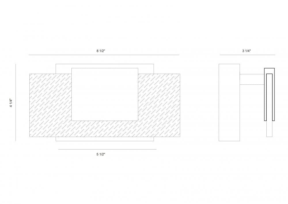 Kasha 1 Light Vanity in Black and Brass