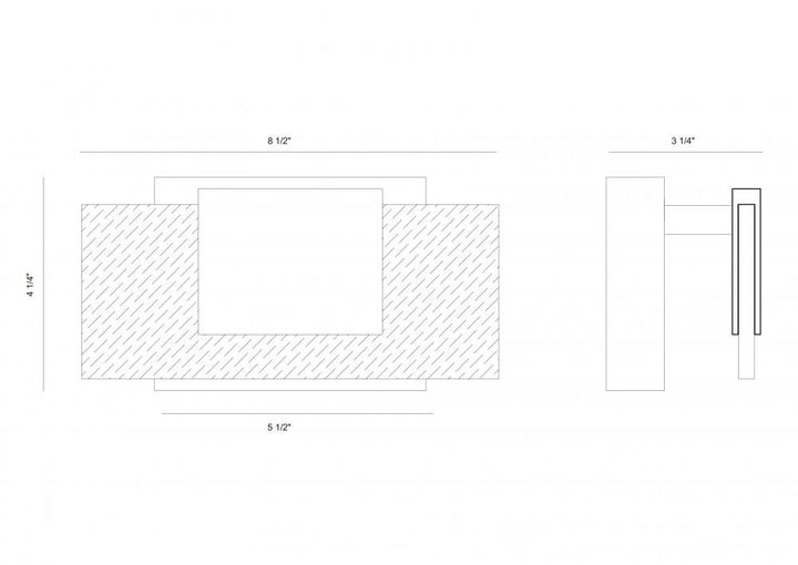 Kasha 1 Light Vanity in Black and Brass