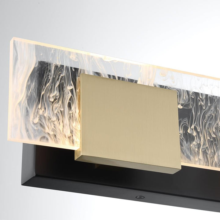 Kasha 4 Light Vanity in Black and Brass