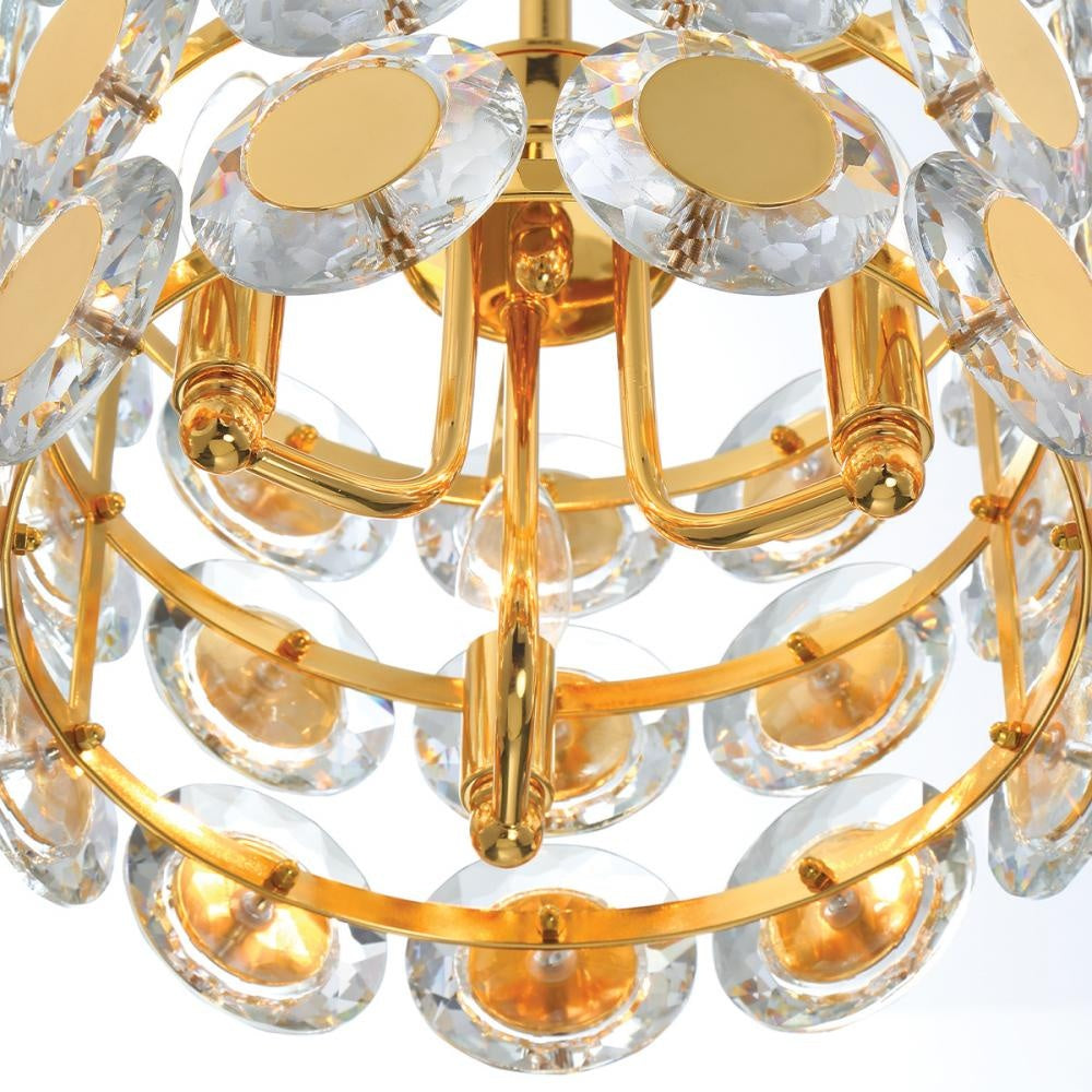 Perrene 3 Light Pendant in Gold