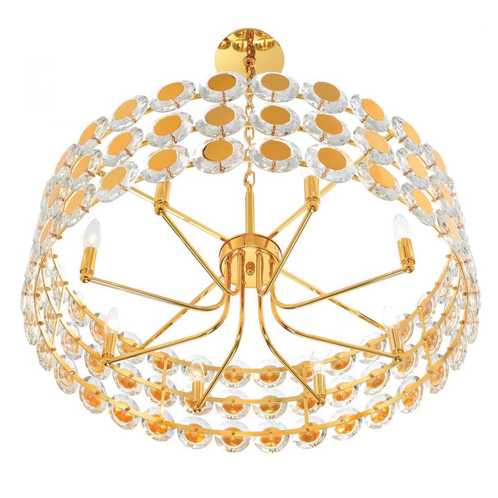 Perrene 8 Light Pendant in Gold