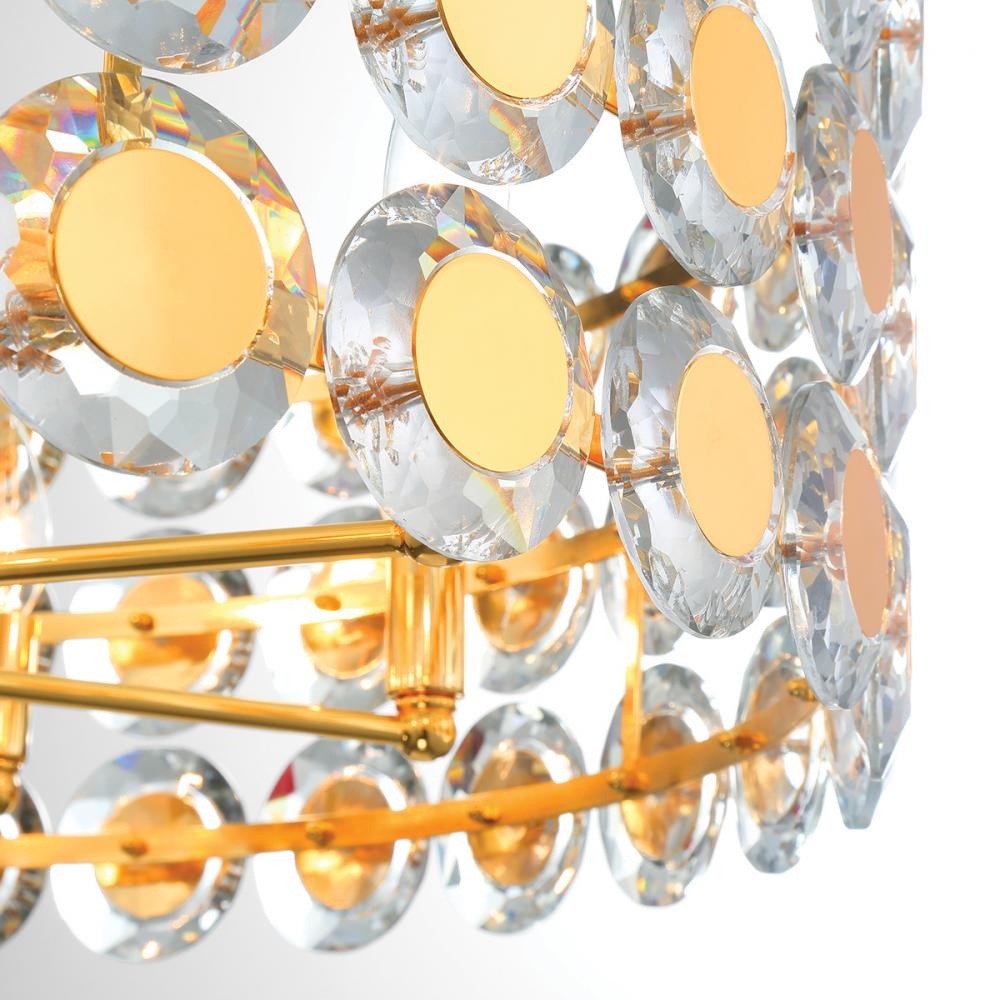Perrene 8 Light Pendant in Gold
