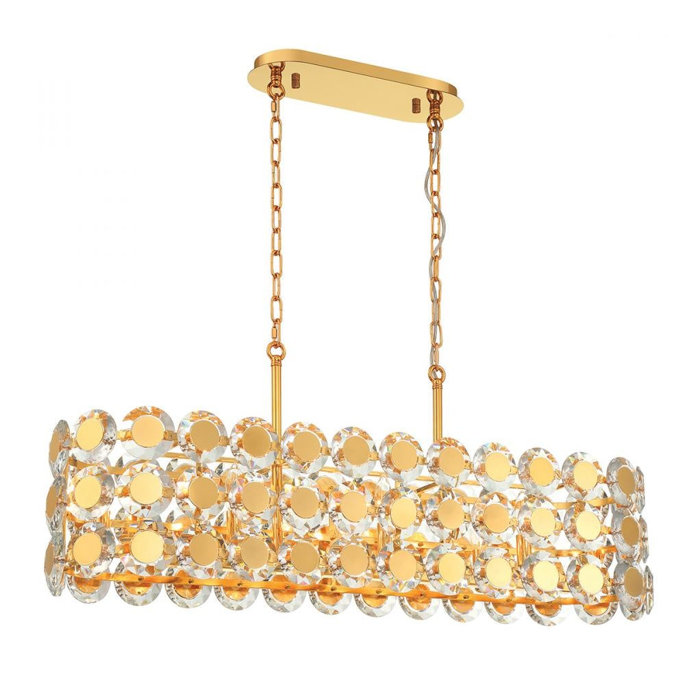Perrene 8 Light Chandelier in Gold