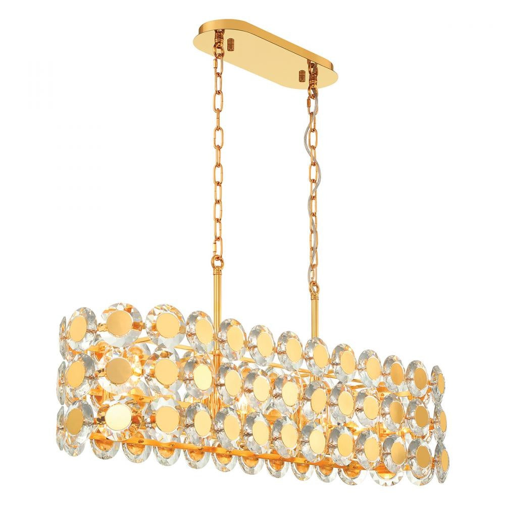 Perrene 8 Light Chandelier in Gold
