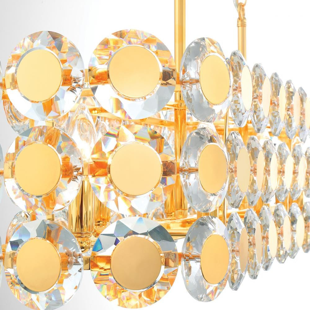 Perrene 8 Light Chandelier in Gold