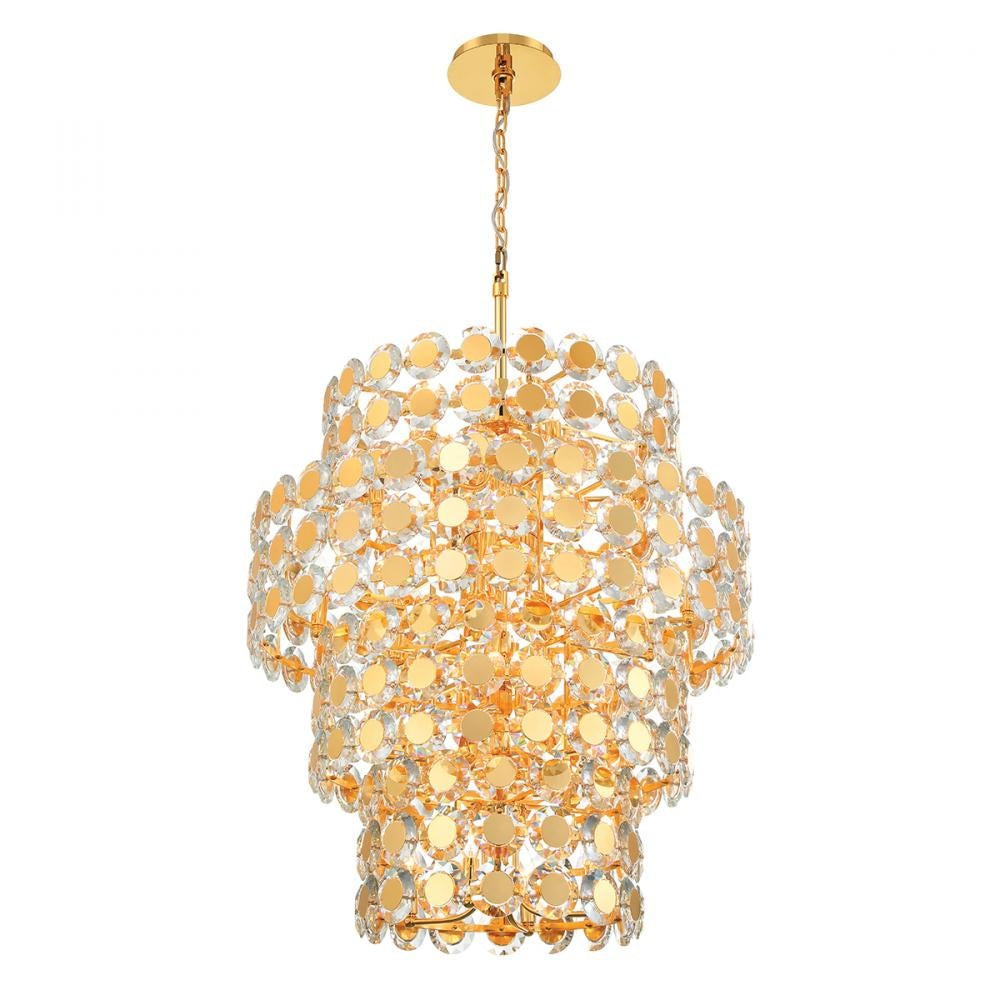 Perrene 24 Light Chandelier in Gold