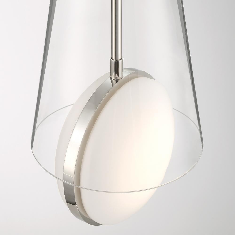Solari 2 Light Pendant in Polished Nickel