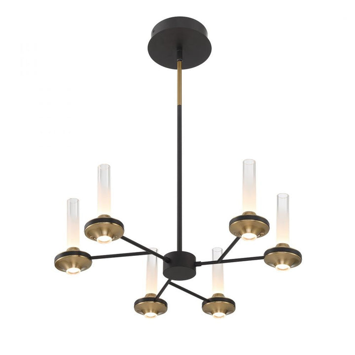 Torcia 12 Light Chandelier in Black and Brass