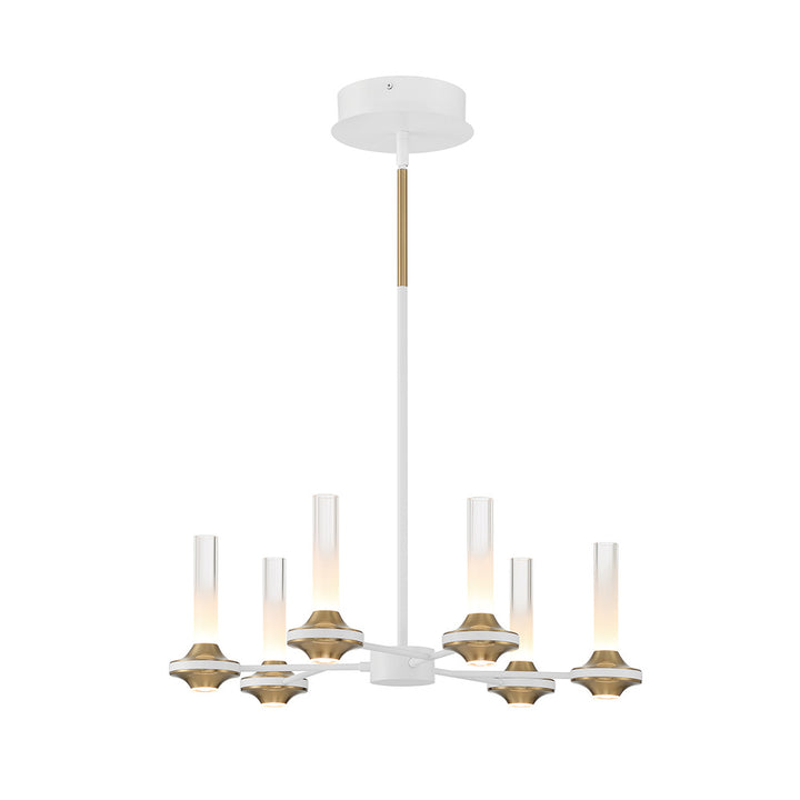 Torcia 12 Light Chandelier in White and Brass
